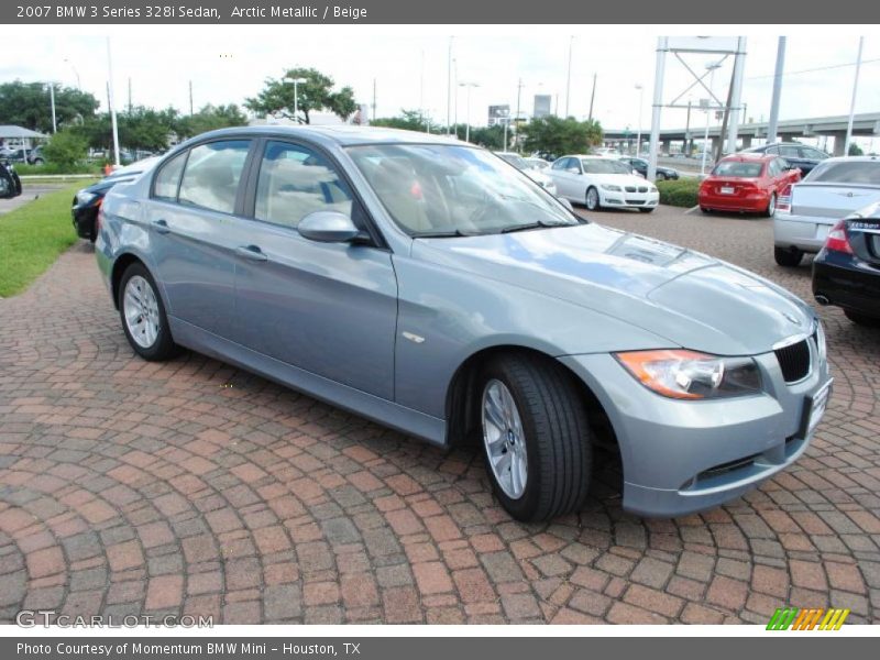 Arctic Metallic / Beige 2007 BMW 3 Series 328i Sedan