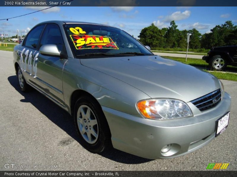 Silver / Gray 2002 Kia Spectra Sedan