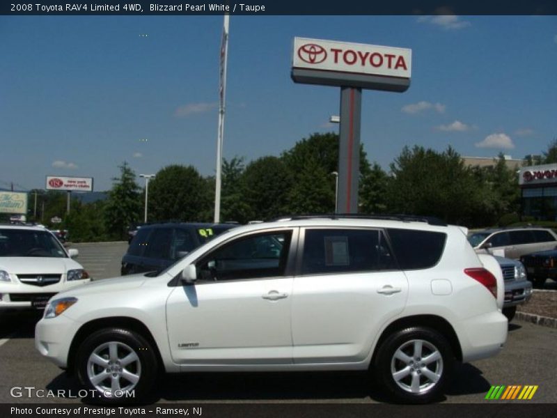 Blizzard Pearl White / Taupe 2008 Toyota RAV4 Limited 4WD