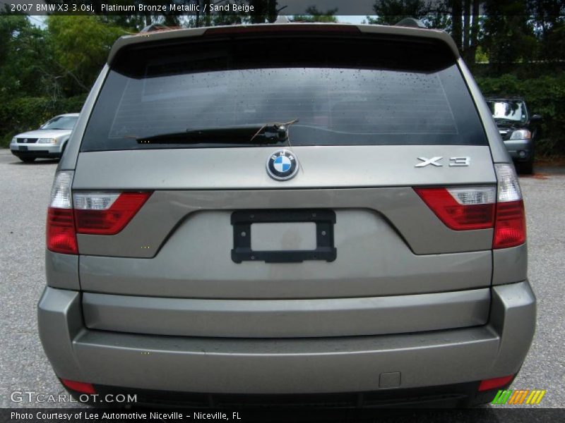 Platinum Bronze Metallic / Sand Beige 2007 BMW X3 3.0si