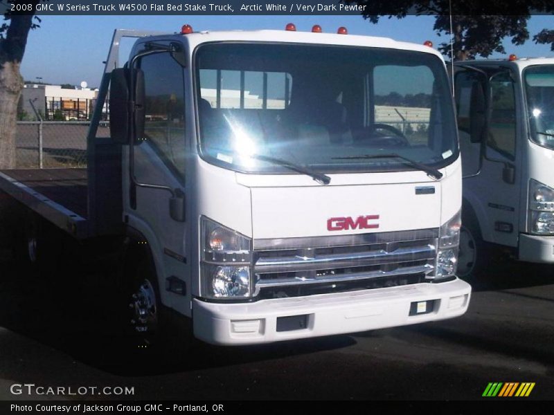 Arctic White / Very Dark Pewter 2008 GMC W Series Truck W4500 Flat Bed Stake Truck