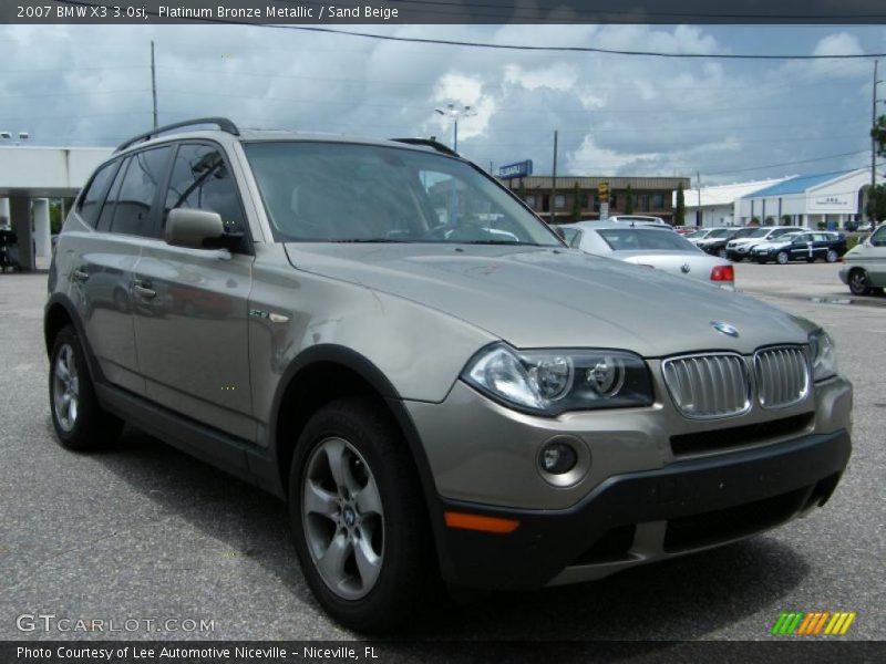 Platinum Bronze Metallic / Sand Beige 2007 BMW X3 3.0si