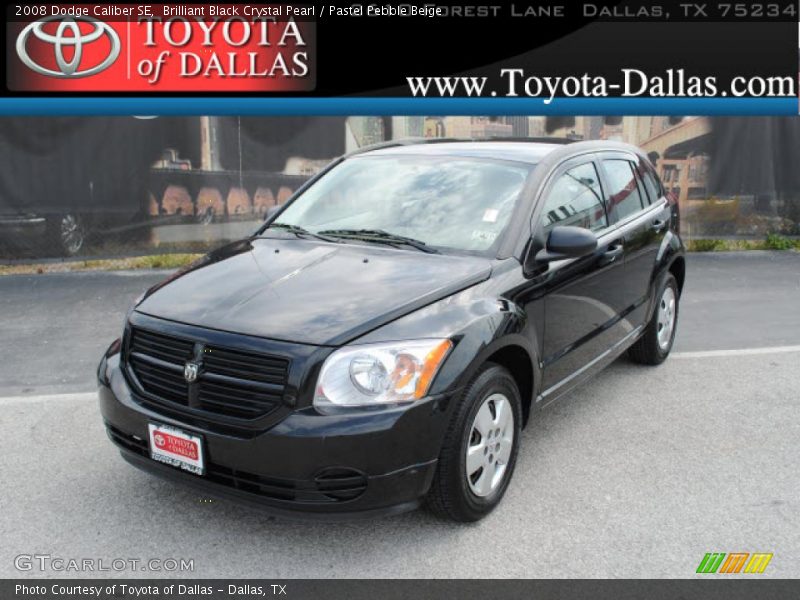 Brilliant Black Crystal Pearl / Pastel Pebble Beige 2008 Dodge Caliber SE