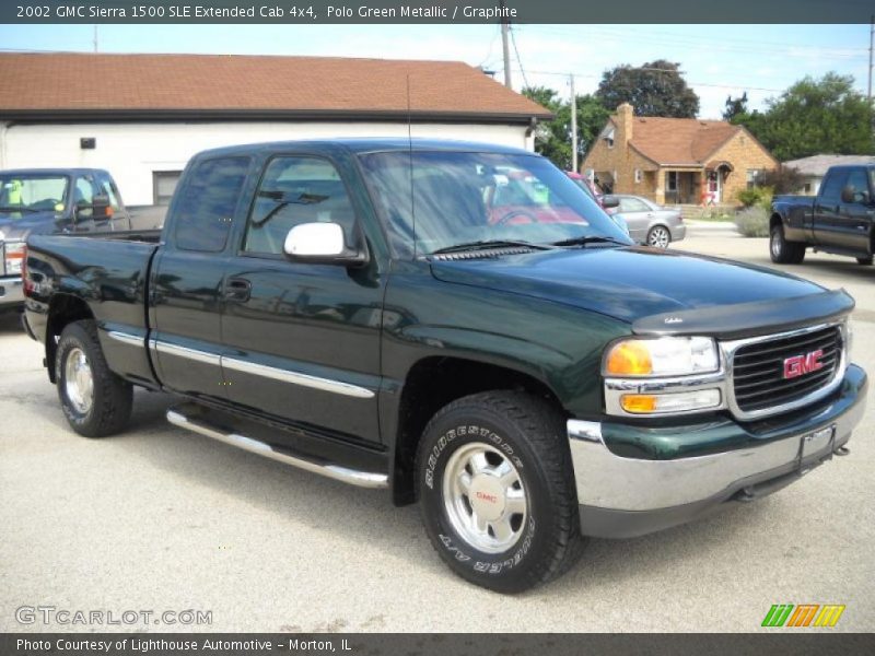 Polo Green Metallic / Graphite 2002 GMC Sierra 1500 SLE Extended Cab 4x4