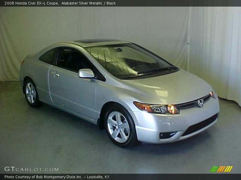 Alabaster Silver Metallic / Black 2008 Honda Civic EX-L Coupe