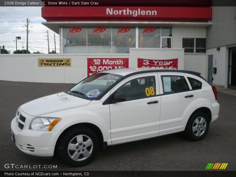 Stone White / Dark Slate Gray 2008 Dodge Caliber SE