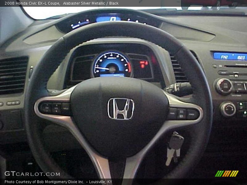 Alabaster Silver Metallic / Black 2008 Honda Civic EX-L Coupe