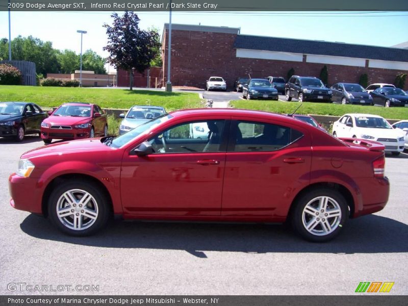 Inferno Red Crystal Pearl / Dark Slate Gray 2009 Dodge Avenger SXT