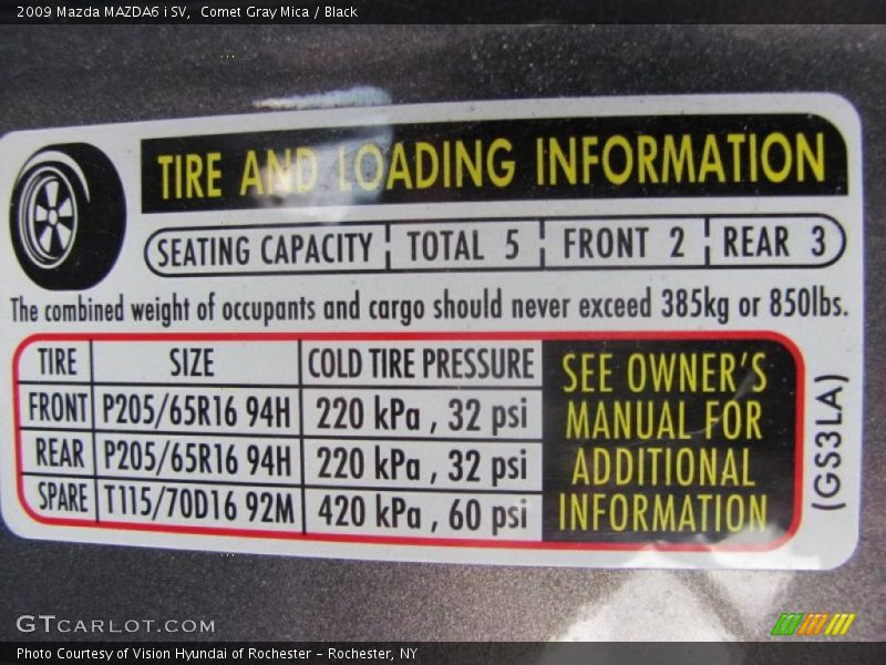 Comet Gray Mica / Black 2009 Mazda MAZDA6 i SV