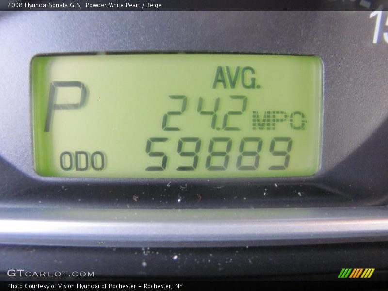 Powder White Pearl / Beige 2008 Hyundai Sonata GLS