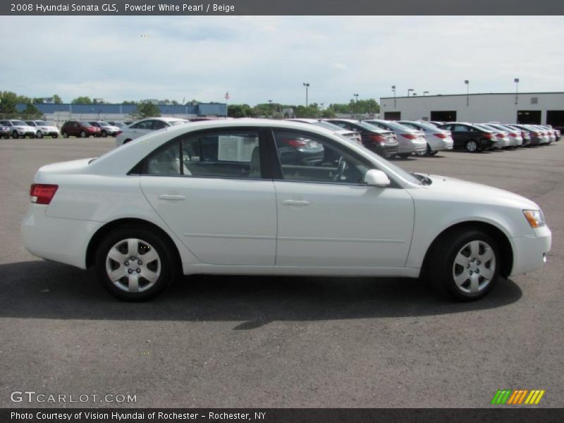 Powder White Pearl / Beige 2008 Hyundai Sonata GLS