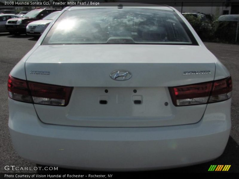 Powder White Pearl / Beige 2008 Hyundai Sonata GLS