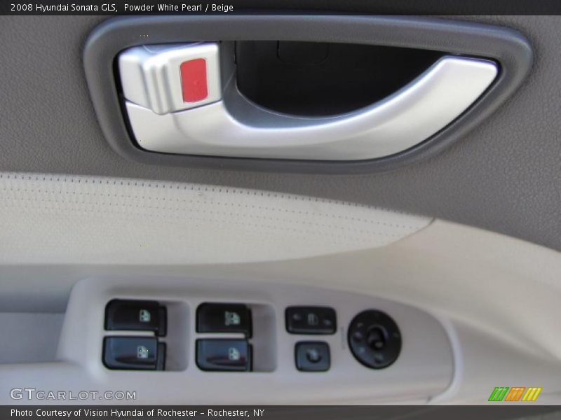 Powder White Pearl / Beige 2008 Hyundai Sonata GLS