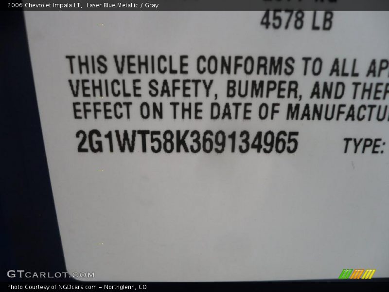 Laser Blue Metallic / Gray 2006 Chevrolet Impala LT