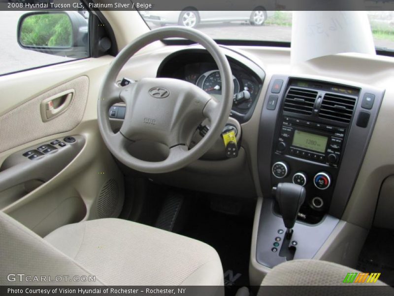 Platinum Silver / Beige 2008 Hyundai Tucson GLS