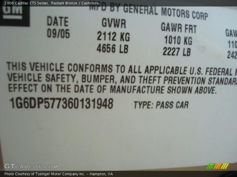Radiant Bronze / Cashmere 2006 Cadillac CTS Sedan