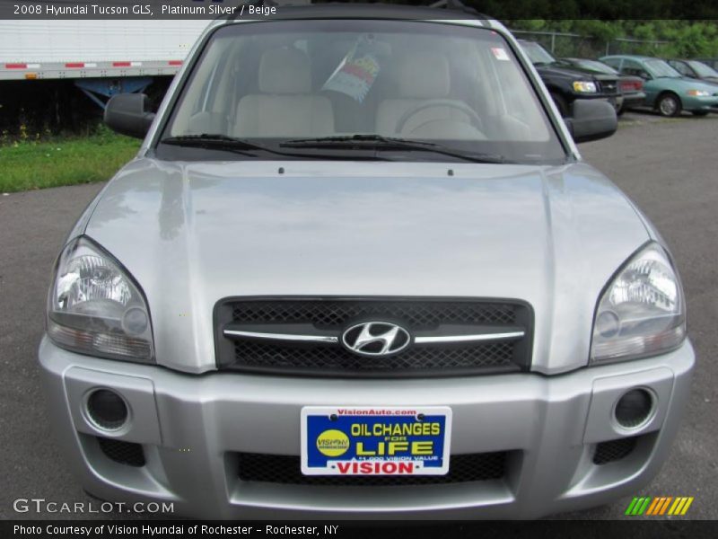 Platinum Silver / Beige 2008 Hyundai Tucson GLS