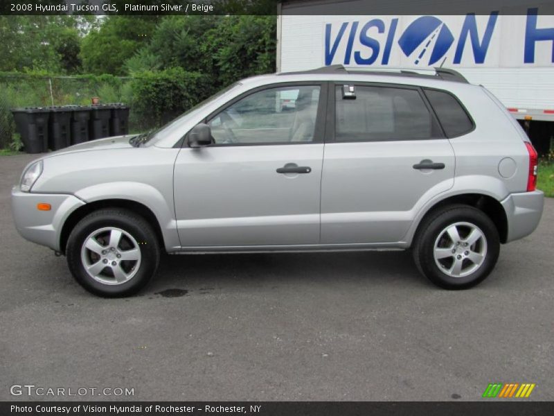 Platinum Silver / Beige 2008 Hyundai Tucson GLS