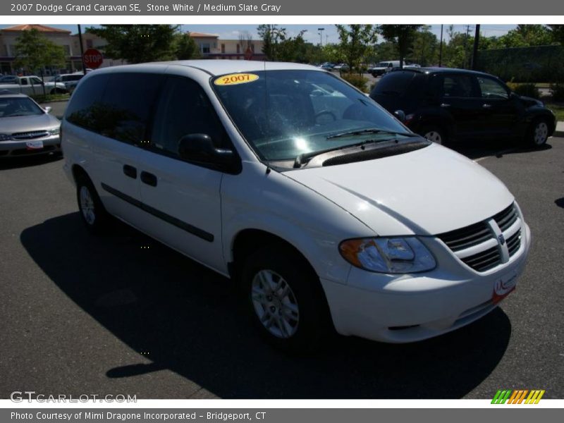 Stone White / Medium Slate Gray 2007 Dodge Grand Caravan SE