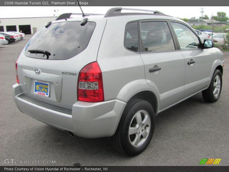 Platinum Silver / Beige 2008 Hyundai Tucson GLS