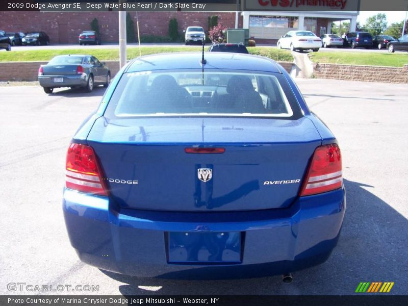 Deep Water Blue Pearl / Dark Slate Gray 2009 Dodge Avenger SE