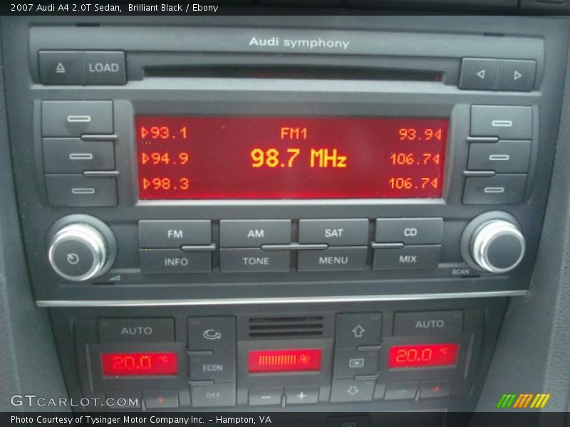 Brilliant Black / Ebony 2007 Audi A4 2.0T Sedan