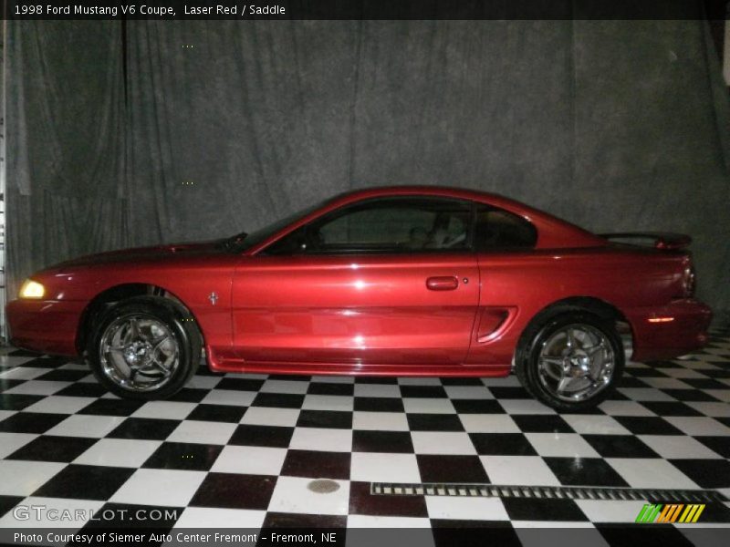 Laser Red / Saddle 1998 Ford Mustang V6 Coupe