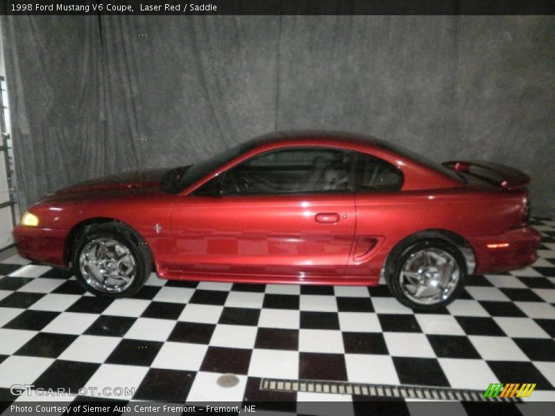 Laser Red / Saddle 1998 Ford Mustang V6 Coupe