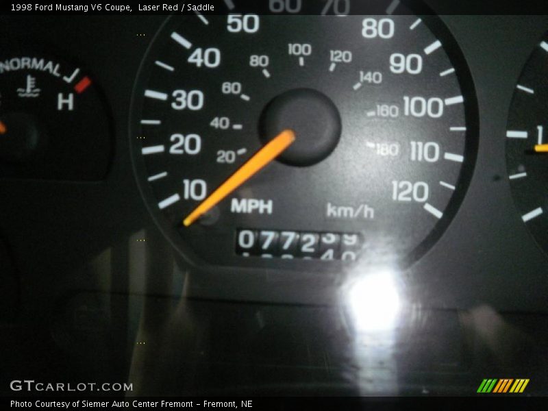 Laser Red / Saddle 1998 Ford Mustang V6 Coupe