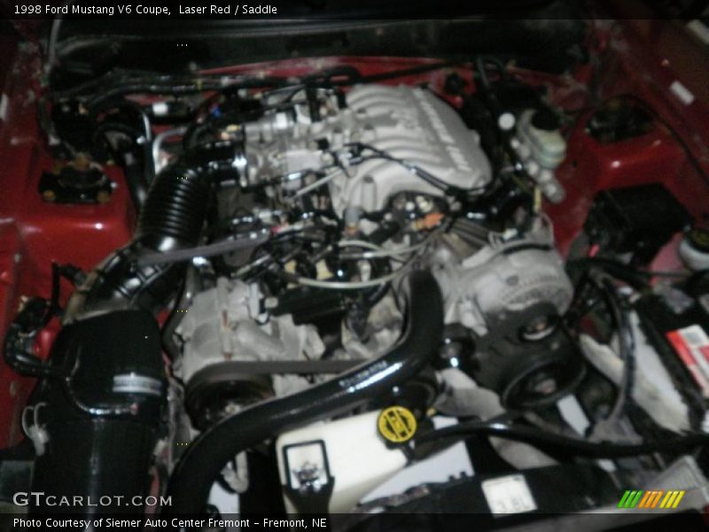 Laser Red / Saddle 1998 Ford Mustang V6 Coupe