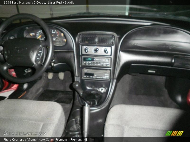 Laser Red / Saddle 1998 Ford Mustang V6 Coupe