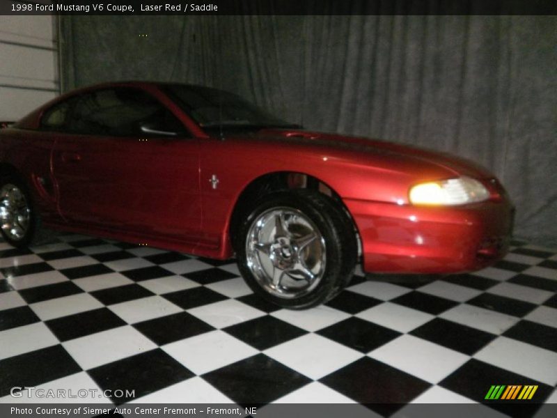 Laser Red / Saddle 1998 Ford Mustang V6 Coupe