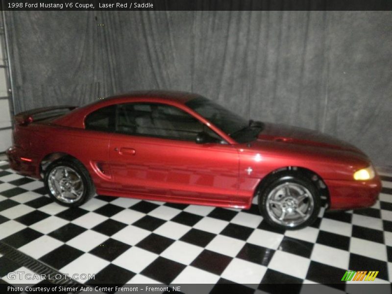 Laser Red / Saddle 1998 Ford Mustang V6 Coupe