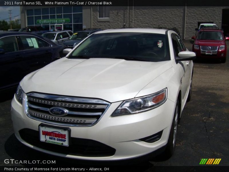 White Platinum Tri-Coat / Charcoal Black 2011 Ford Taurus SEL