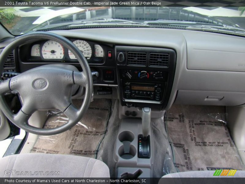 Imperial Jade Green Mica / Oak Beige 2001 Toyota Tacoma V6 PreRunner Double Cab
