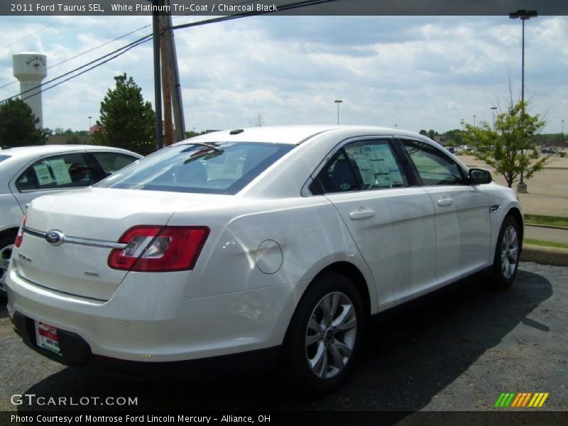 White Platinum Tri-Coat / Charcoal Black 2011 Ford Taurus SEL