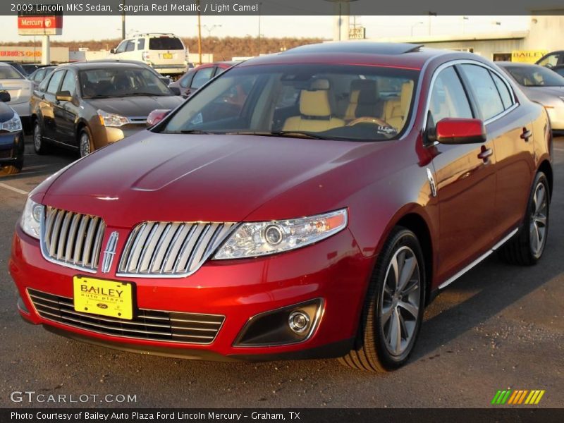 Sangria Red Metallic / Light Camel 2009 Lincoln MKS Sedan