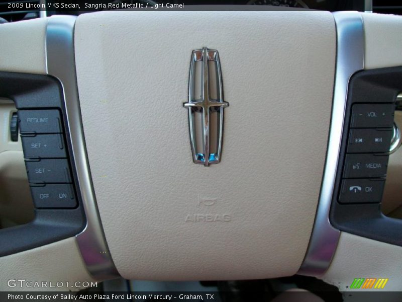 Sangria Red Metallic / Light Camel 2009 Lincoln MKS Sedan