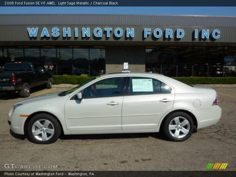 Light Sage Metallic / Charcoal Black 2008 Ford Fusion SE V6 AWD