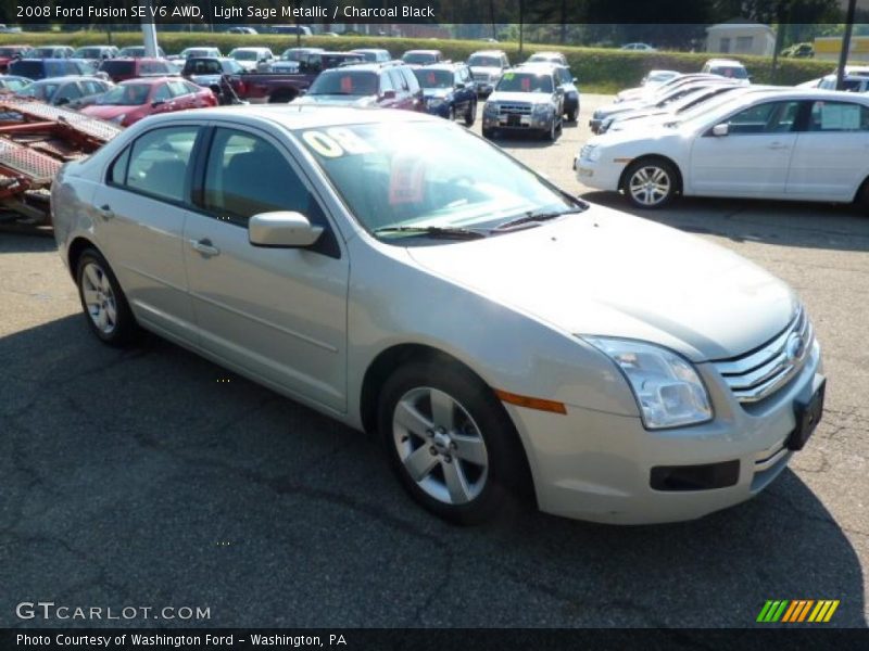 Light Sage Metallic / Charcoal Black 2008 Ford Fusion SE V6 AWD