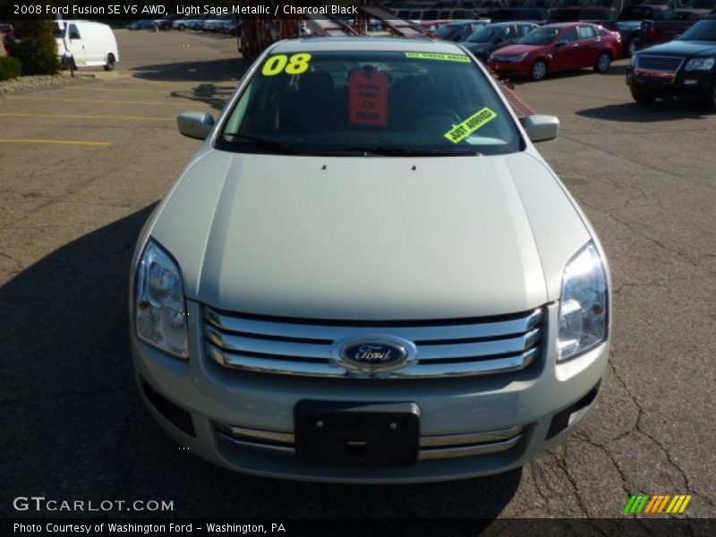 Light Sage Metallic / Charcoal Black 2008 Ford Fusion SE V6 AWD