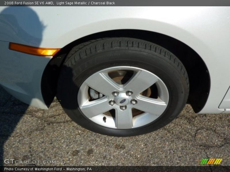 Light Sage Metallic / Charcoal Black 2008 Ford Fusion SE V6 AWD