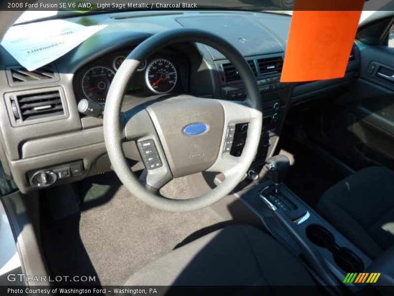 Light Sage Metallic / Charcoal Black 2008 Ford Fusion SE V6 AWD