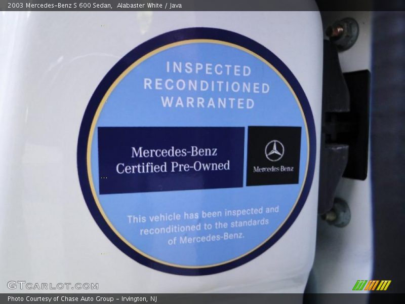 Alabaster White / Java 2003 Mercedes-Benz S 600 Sedan
