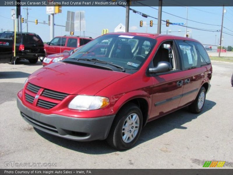 Inferno Red Crystal Pearl / Medium Slate Gray 2005 Dodge Caravan SE
