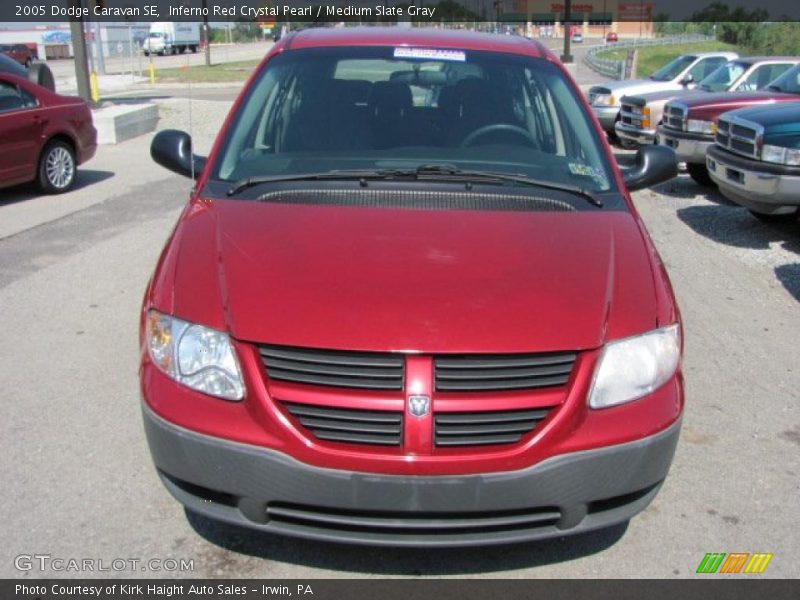 Inferno Red Crystal Pearl / Medium Slate Gray 2005 Dodge Caravan SE