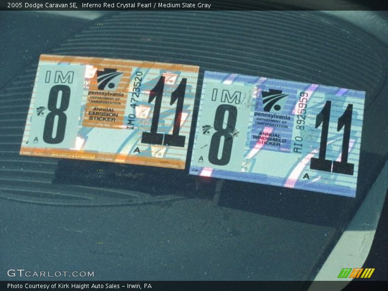 Inferno Red Crystal Pearl / Medium Slate Gray 2005 Dodge Caravan SE