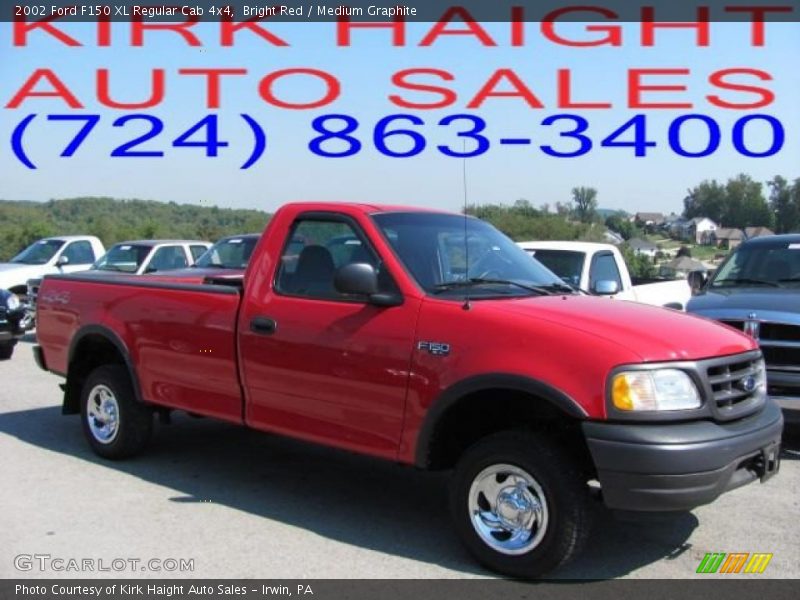 Bright Red / Medium Graphite 2002 Ford F150 XL Regular Cab 4x4