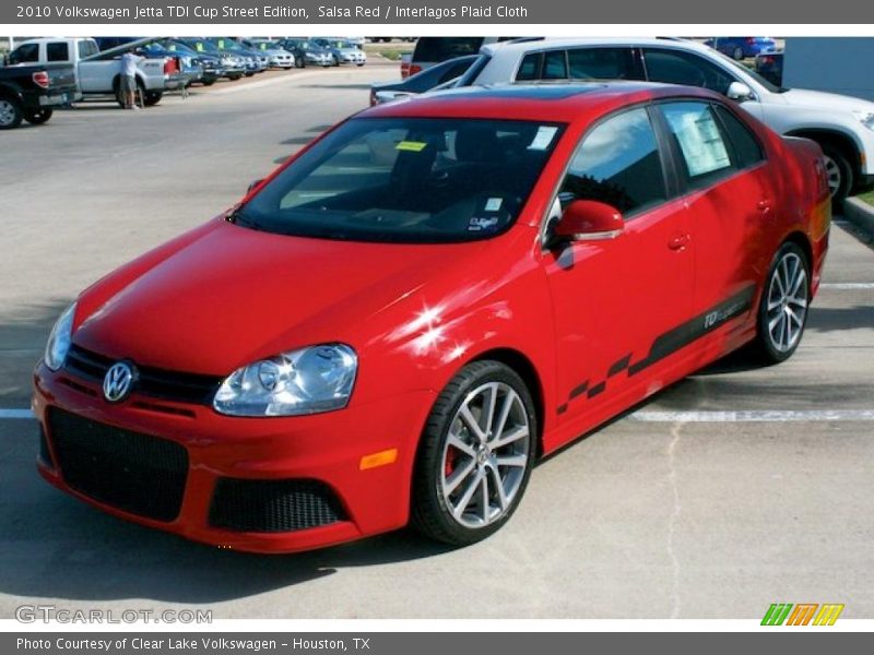 Salsa Red / Interlagos Plaid Cloth 2010 Volkswagen Jetta TDI Cup Street Edition