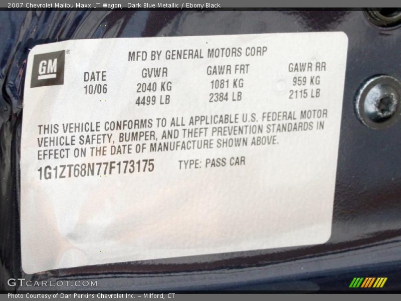 Dark Blue Metallic / Ebony Black 2007 Chevrolet Malibu Maxx LT Wagon